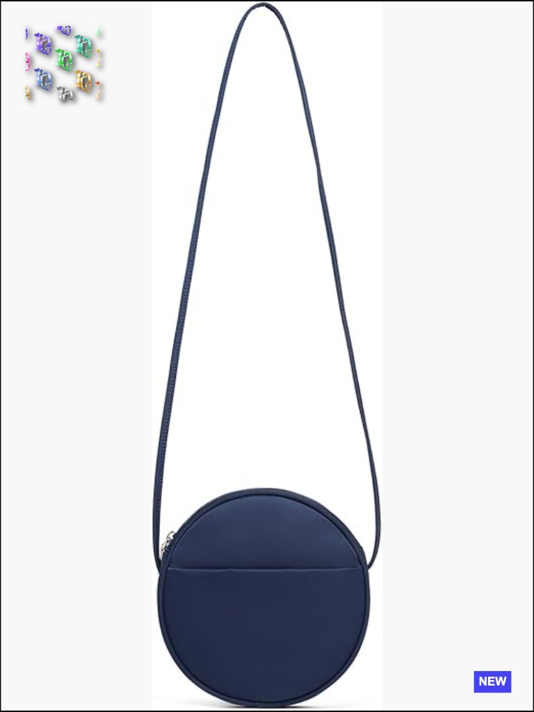Crossbody Bag Waterproof Nylon Circle Purse Adjustable Knot Shoulder Straps
